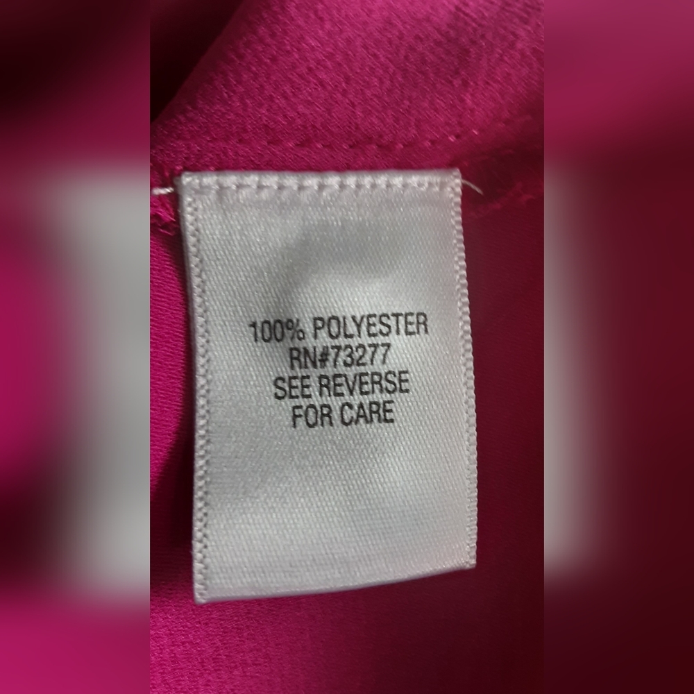 DANA BUCHMAN PINK V-NECK COLLARED BLOUSE. S - Picture 5 of 6